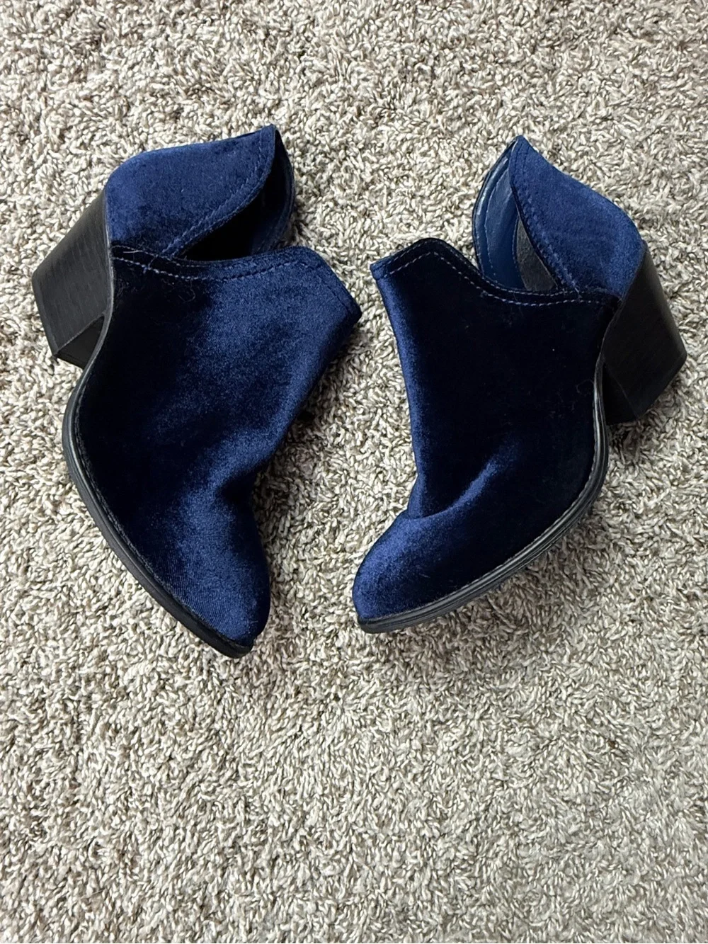 Steve Madden Velvet Midnight Blue Ankle Booties for Women